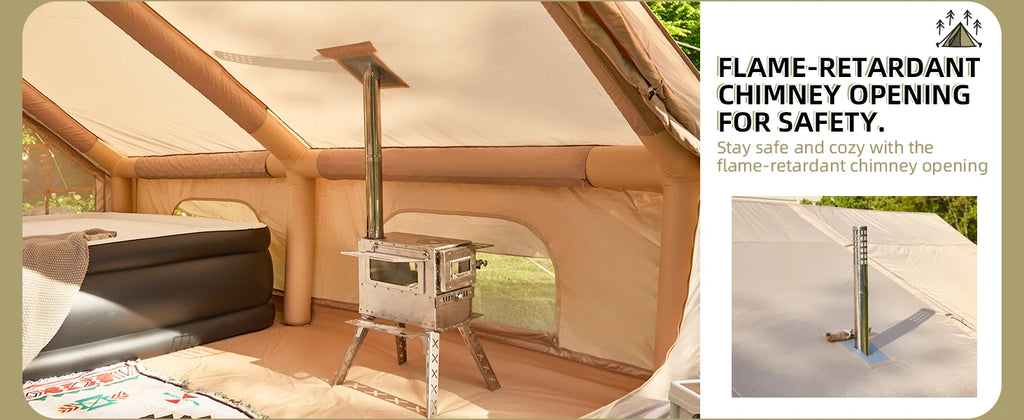 129 Square Feets Large Inflatable Camping Tent,8-10 People Blow up tent,waterproof 4 season Glamping tent,tent for camping