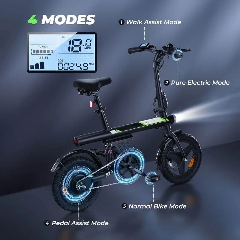 Authenticity guarantee.Adult electric bike 500W motor, 20 mph folding electric bike, 14 inch adult electric bikeUSA