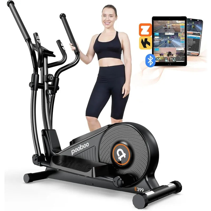 pooboo Elliptical Machine, Elliptical Exercise Machine with16-Level Resistance & Hyper-Quiet Magnetic Driving System