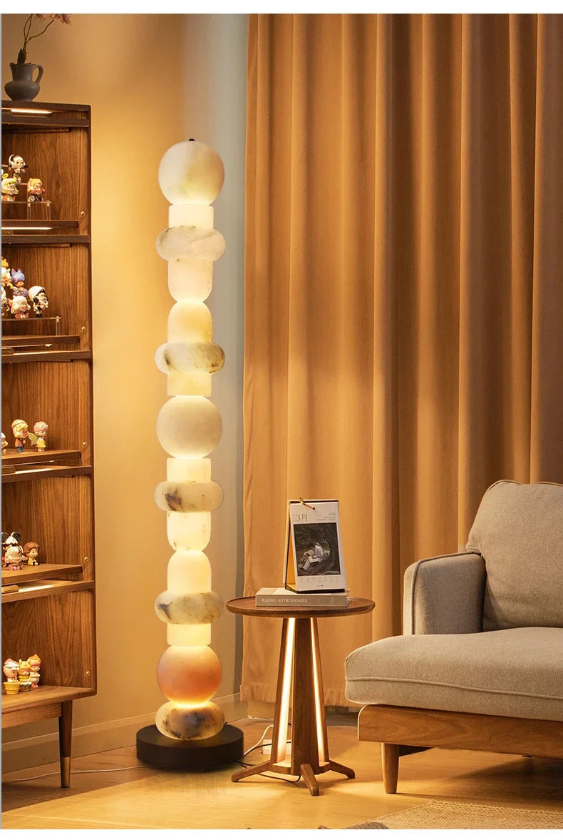Nordic Art Floor Lamp Room Decoration Light Living Room Bedroom Marble Standing Lamp Restaurant Dimmable Mood Light Led Lighting