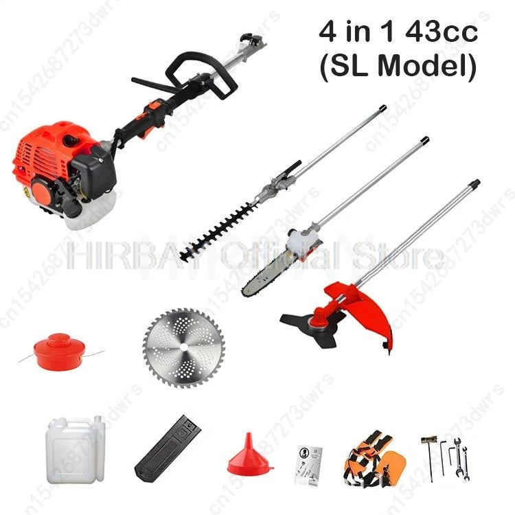 Professional Petrol Engine Garden Tool Kit With Chainsaw Brush Cutter Hedge Trimmer Pole Pruner And Multifunction Trimming