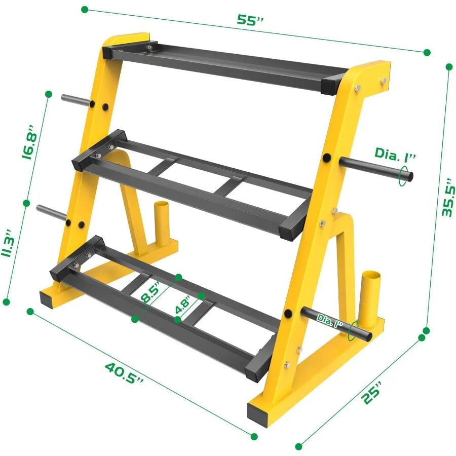 Heavy Duty 3 Tier Dumbbell Rack Multifunctional Weight Rack for Dumbbells Home Gym Equipment Suitable for Storage of Dumbbell K