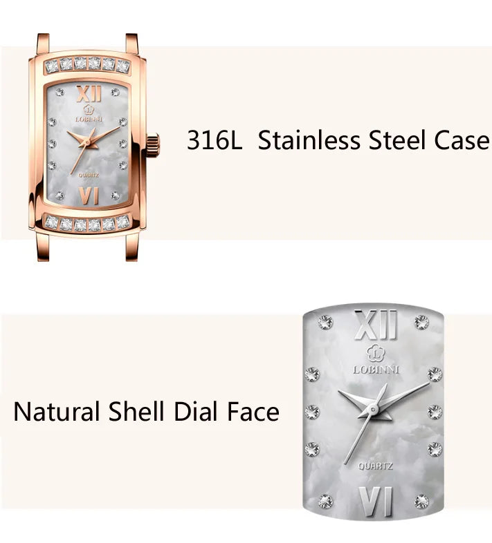 Switzerland Luxury Brand LOBINNI Ultra-thin Japan Quartz Women‘s Watches Fashion Diamond Relogio Feminino Waterproof Clock L8014