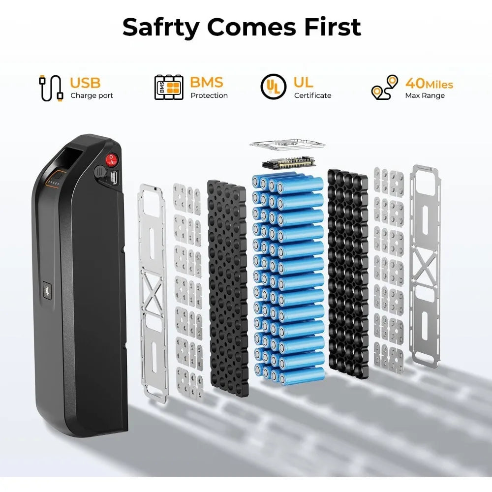 outdoors Bike-EB5 Electric Bike for Adults with Peak 750W Brushless Motor,40Miles 20MPH Commuting Electric Mountain Bike,7 Speed