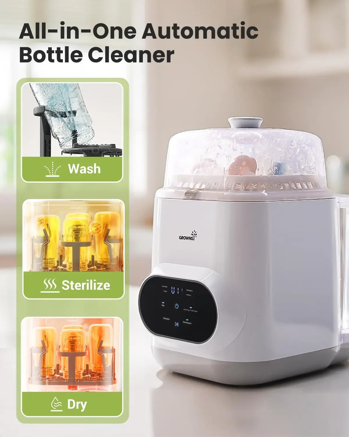 Authenticity guarantee.Bottle Washer Pro | All-in-One Bottle Washer and Sterilizer and Dryer | Baby Bottle Washer for Bottles, P
