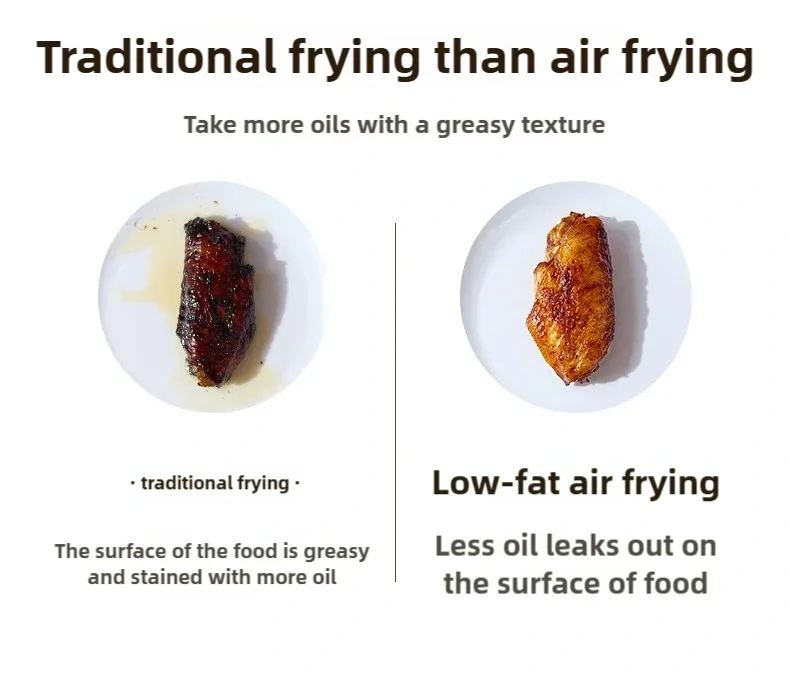 5L Electric Deep Fryer with LCD Display Smart Automatic Glass Oven Air Fryer for Household Food Processing And Baking