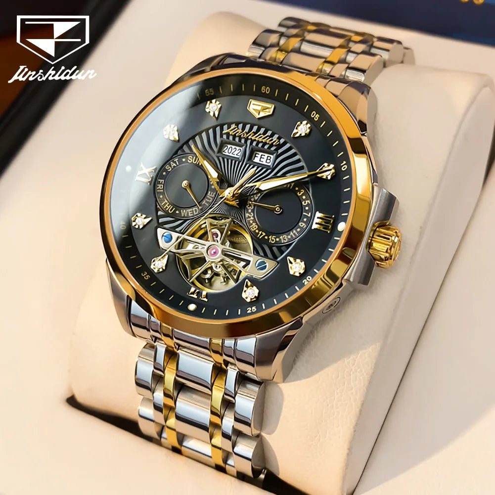 JSDUN 8911 Men's Watch High Quality Waterproof Luminescent Automatic Mechanical Watch Luxury Brand Multi functional Men's Watch