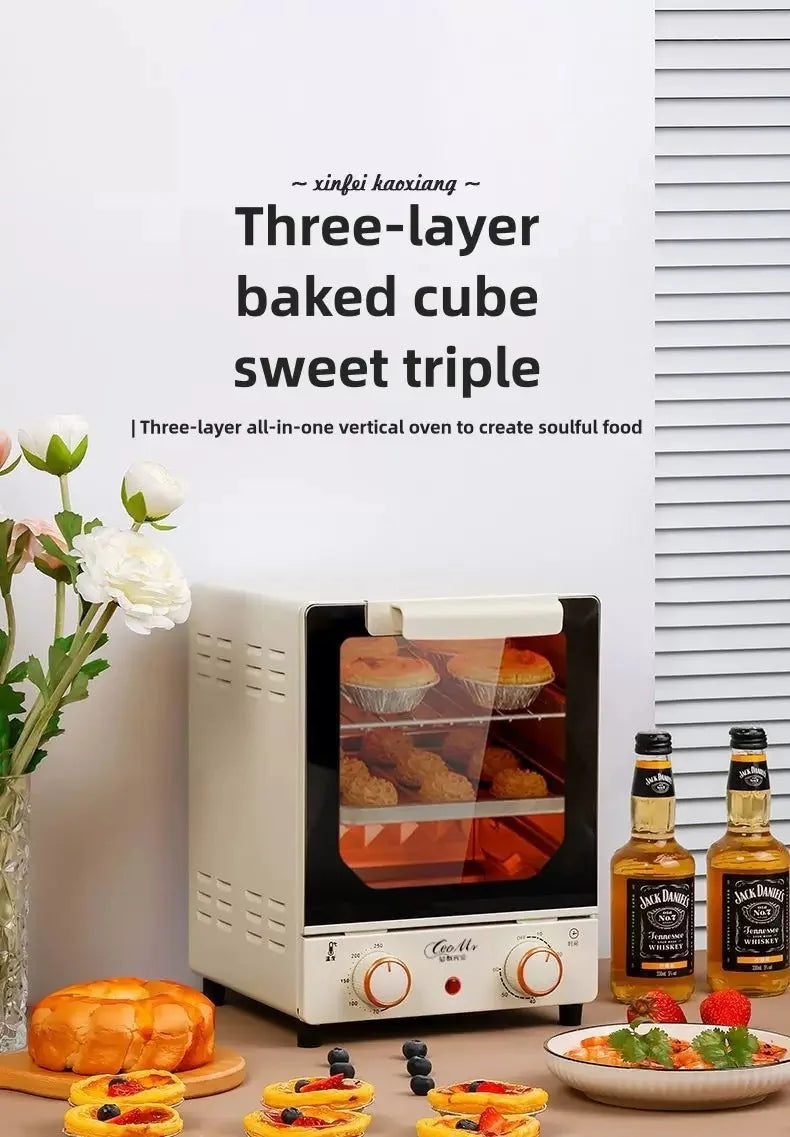 12L Electric Air Fryer Toaster Oven Mechanical 360°Baking Convection Deep Fryer Oil Free Large Capacity Kitchen Appliance