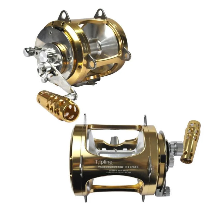 Marine Ocean Tuna Shark Offshore 2 Speed 50W Big Game Trolling Fishing Reel