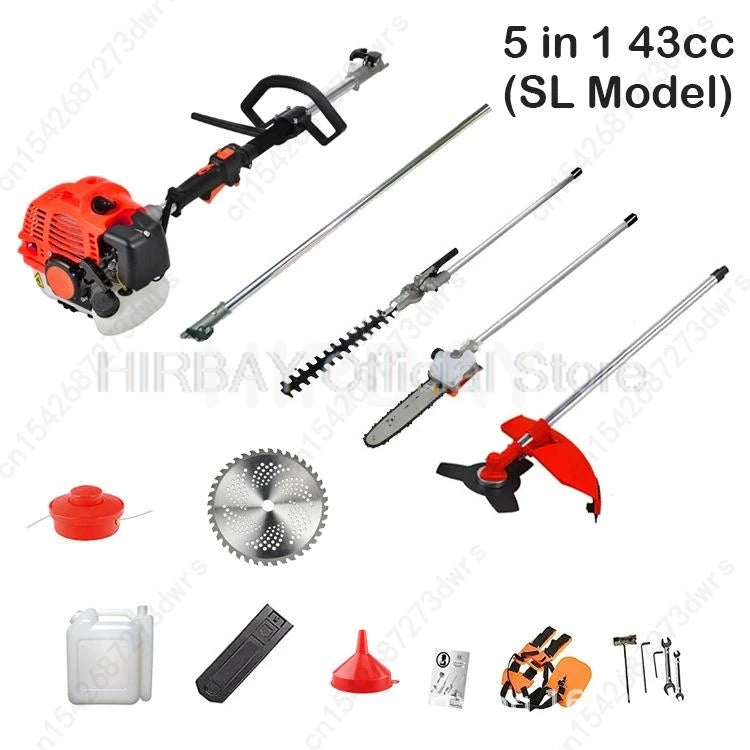 Professional Petrol Engine Garden Tool Kit With Chainsaw Brush Cutter Hedge Trimmer Pole Pruner And Multifunction Trimming