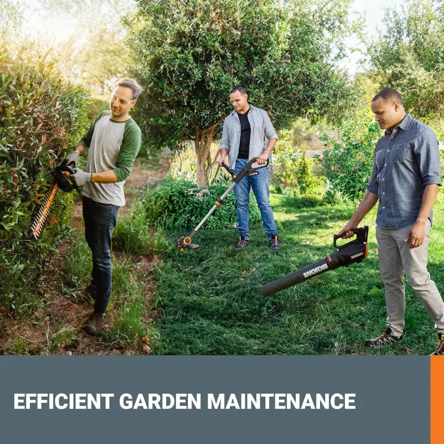 20V String Trimmer + Turbine Blower + Hedge Trimmer Batteries Charger Included