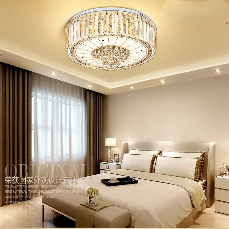 2025Crystal LED Ceiling Chandelier Living Room Decor Gold Lustre Luxury Lighting Dining Bedroom Island Light Indoor Ceiling Lamp