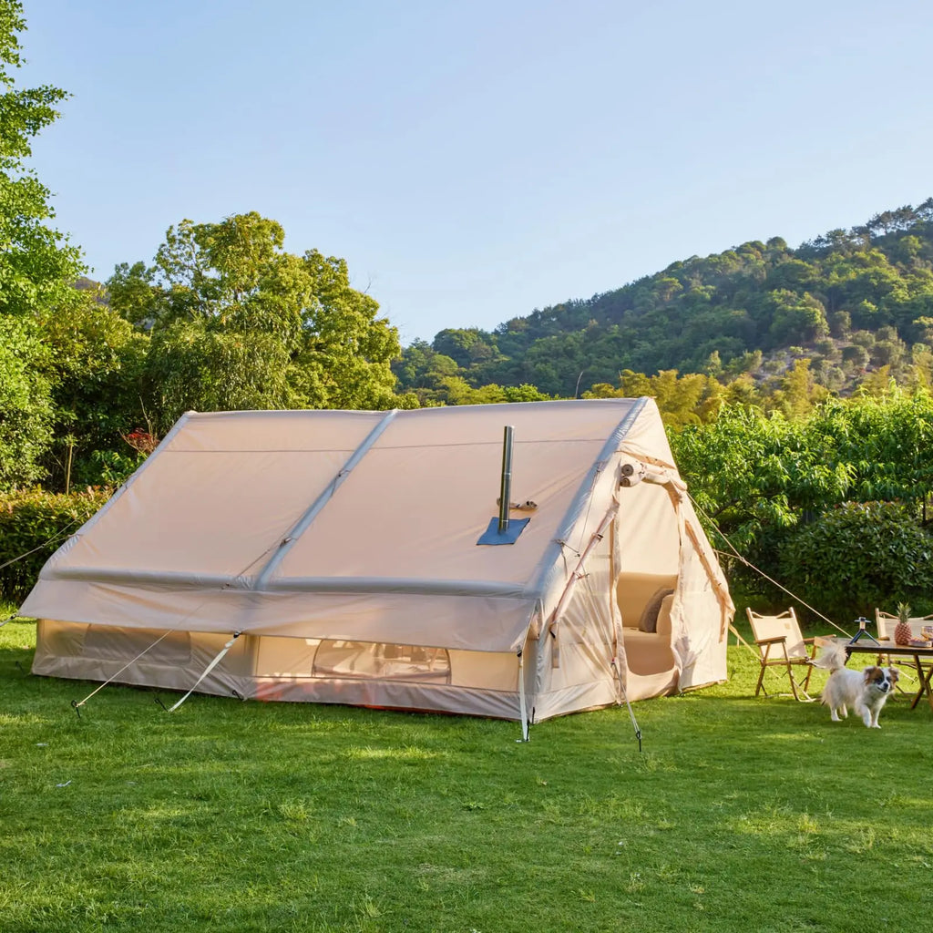 129 Square Feets Large Inflatable Camping Tent,8-10 People Blow up tent,waterproof 4 season Glamping tent,tent for camping