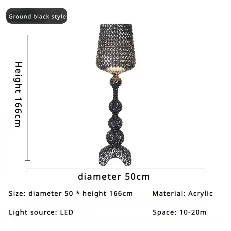 Italian designer's creative hollowed out floor lamp with living room feel, bedroom sofa decoration, atmosphere light