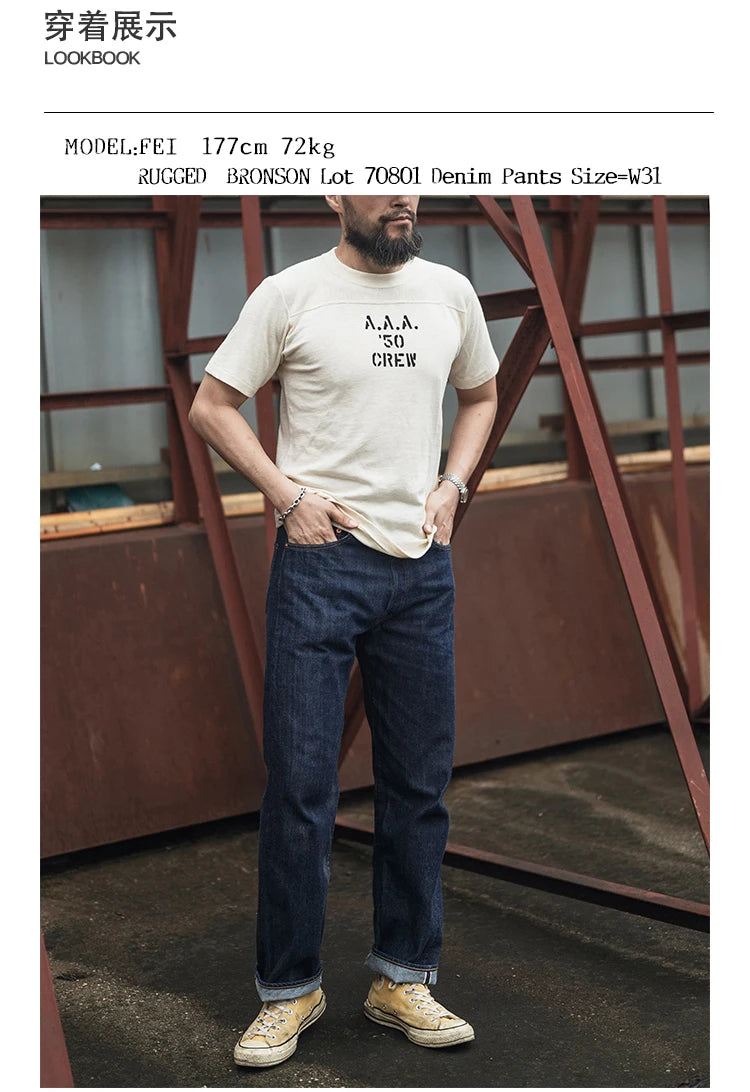 Rugged Bronson 70801XX Selvedge Jeans 1970s Indigo Raw Denim Pants Vintage 501XX
