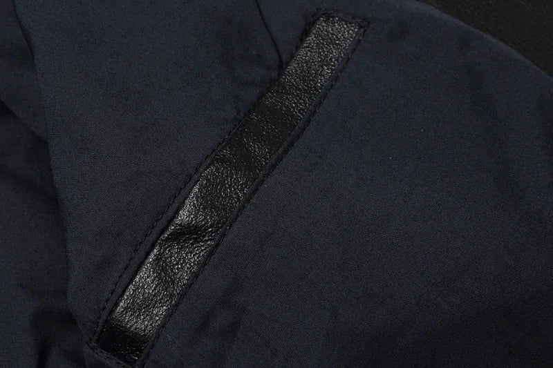 2023 New Skull Embroidery Men's First Layer Cowhide Leather Jacket Motorcycle Slim  Oversize Coat