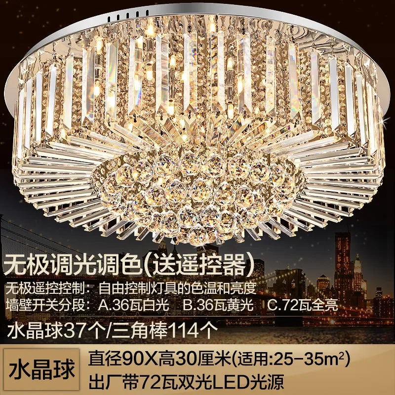 2025Crystal LED Ceiling Chandelier Living Room Decor Gold Lustre Luxury Lighting Dining Bedroom Island Light Indoor Ceiling Lamp