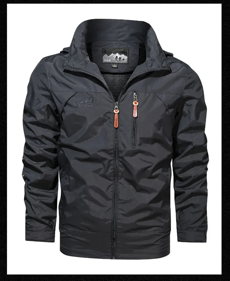 Men's Sports Jacket Men's 2025 Spring and Autumn New Solid Color Casual Windproof and Waterproof Jacket Winter Jacket