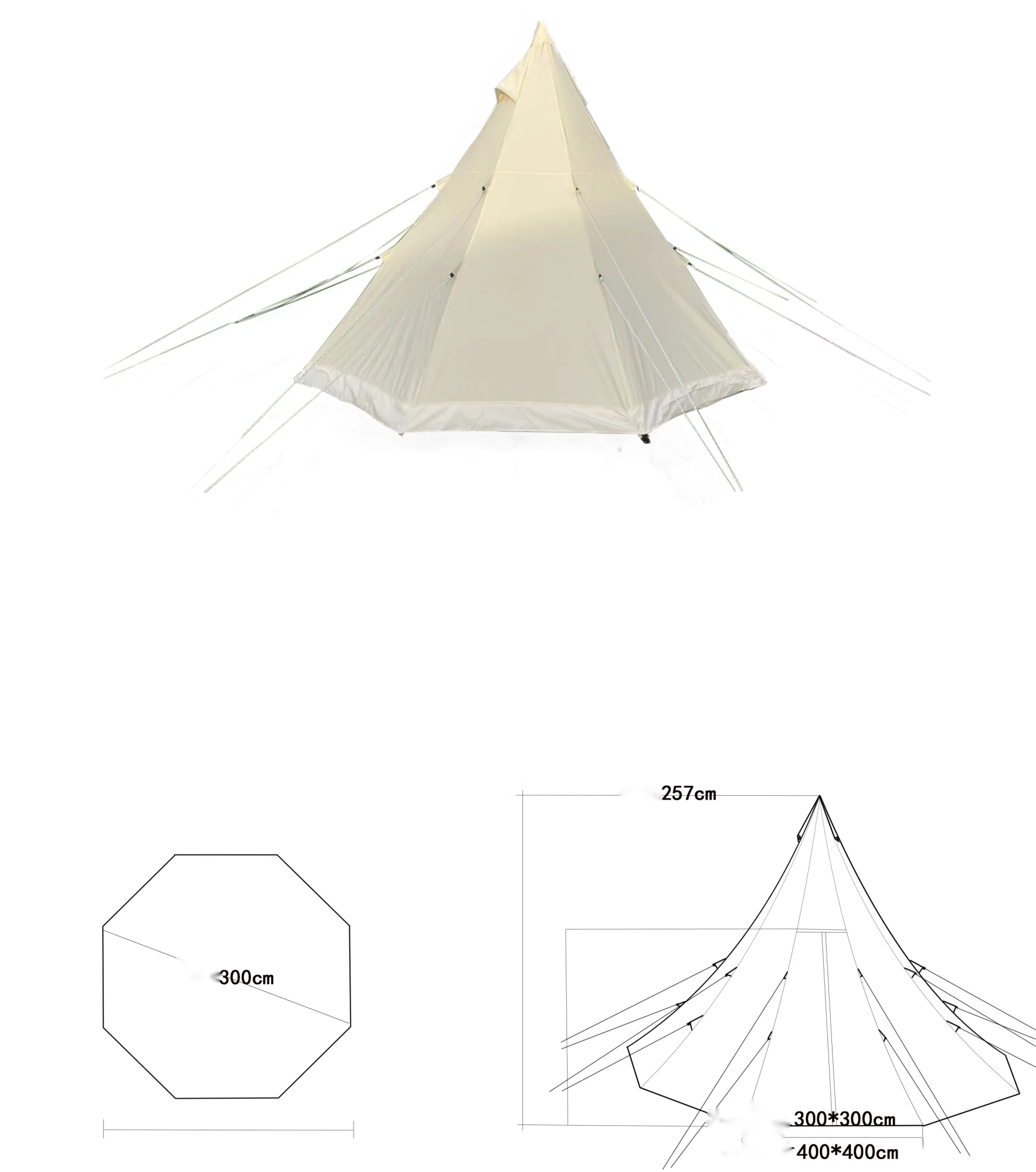 4-Season Luxury Bell Tent 9.85FT - Canvas Hot Tent with Aluminum Poles for Family Camping Hiking All-Weather