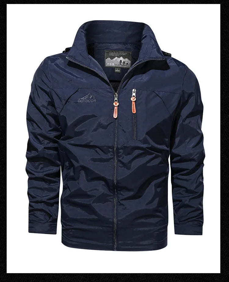 Men's Sports Jacket Men's 2025 Spring and Autumn New Solid Color Casual Windproof and Waterproof Jacket Winter Jacket