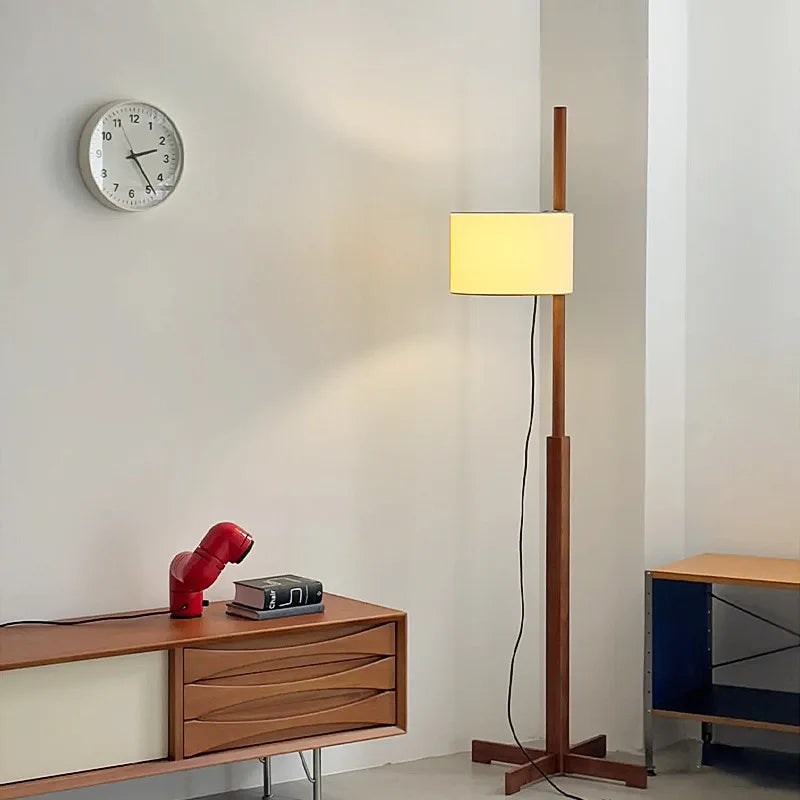 Japanese Liftable Wooden Lamp Wabi Sabi Fabric Floor Lamp For Villa Living Room Corner Home Decor Creative Bedroom Bedside Lamp