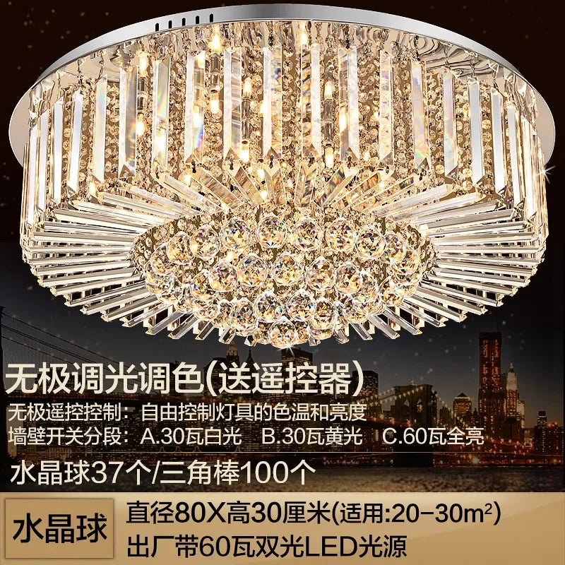 2025Crystal LED Ceiling Chandelier Living Room Decor Gold Lustre Luxury Lighting Dining Bedroom Island Light Indoor Ceiling Lamp
