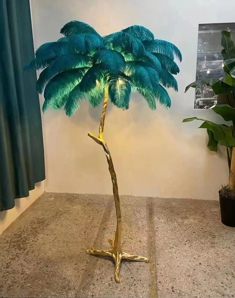 Modern Luxury Feather Floor Standing Lamp Living Room Sofa Background Wall Bedroom Bedside Light Home Deco Floor Lamp Mood Light