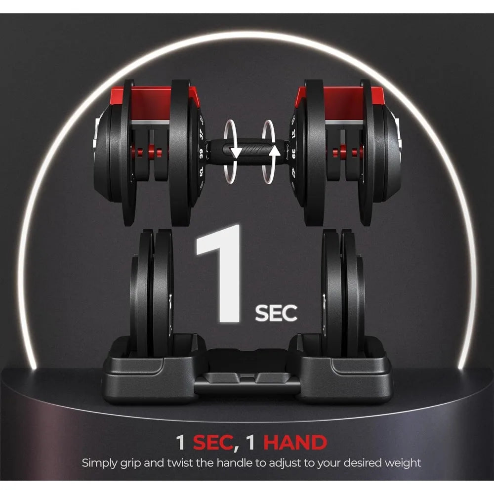 Yaheetech Dumbbell Set: 28 to 90lbs Adjustable Weights with Quick-Change System and Non-Slip Grip