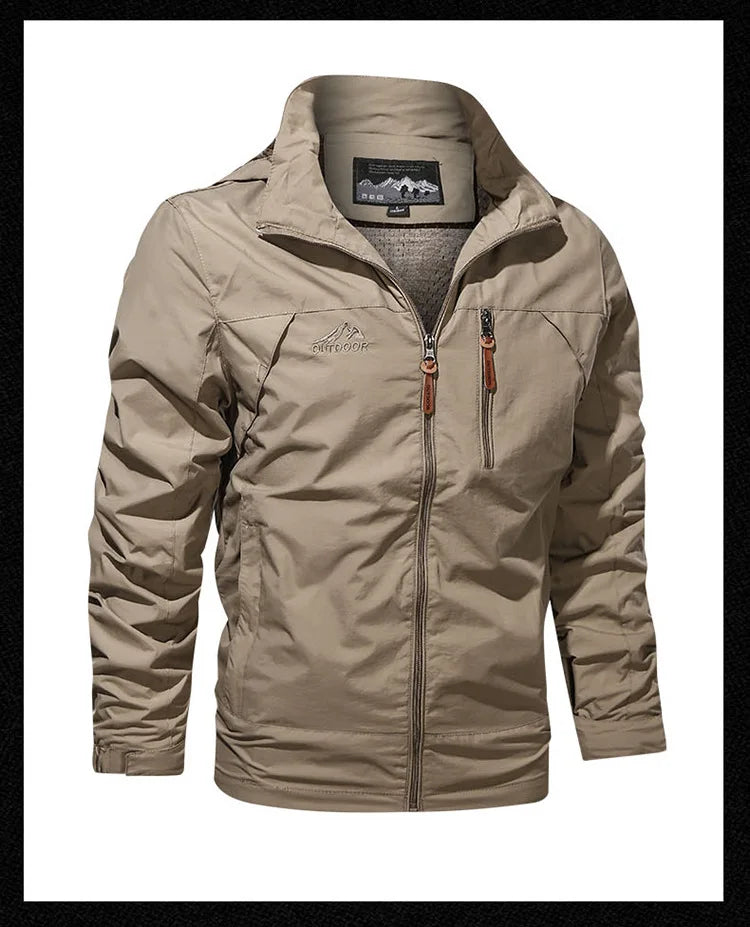 Men's Sports Jacket Men's 2025 Spring and Autumn New Solid Color Casual Windproof and Waterproof Jacket Winter Jacket