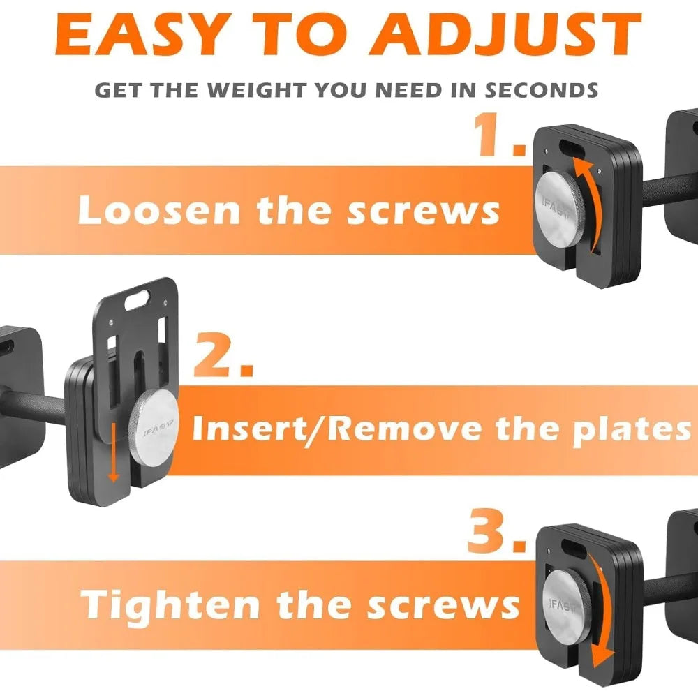 Adjustable Dumbbells Set - IFAST Square Dumbbell 9-in-1, Free Weights with 50 LB, 80 LB Options, 2x50 LB, 2x80 LB