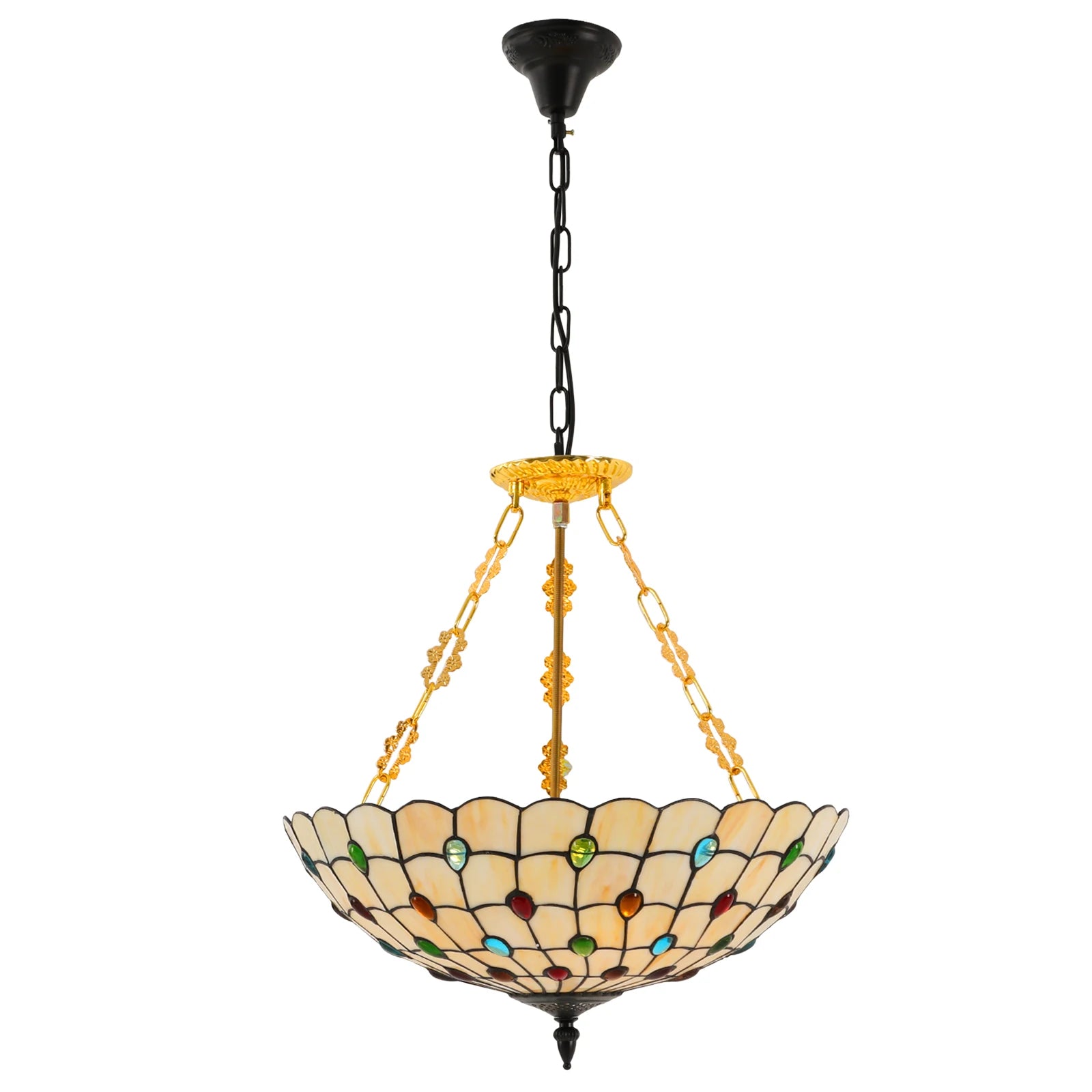 25W Ceiling Light With Gloves Colourful Tiffany Style Ceiling Mount Chandelier Indoor Build to Last Good Lighting Effects