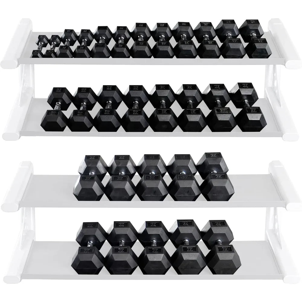 Rubber-Coated Hexagonal Dumbbells for Men and Women - Strength Training and Body Building Hand Weights