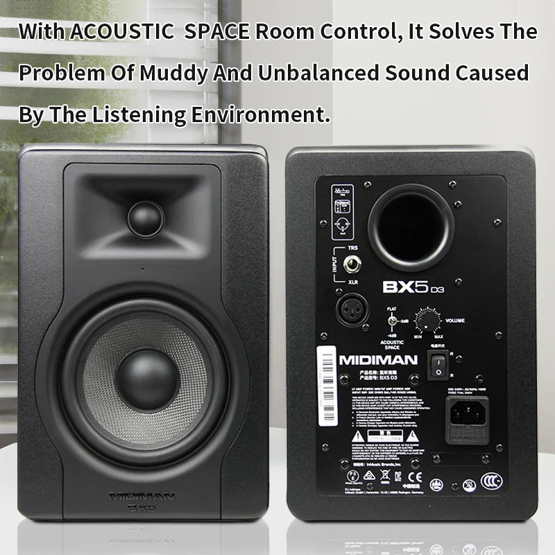 5 Inch Active Speaker100W Monitor Speakers 52Hz-35kHz HiFi Audio 3-Way Sound Box XLR TRS TS For Home Theater DJ Studio Stage