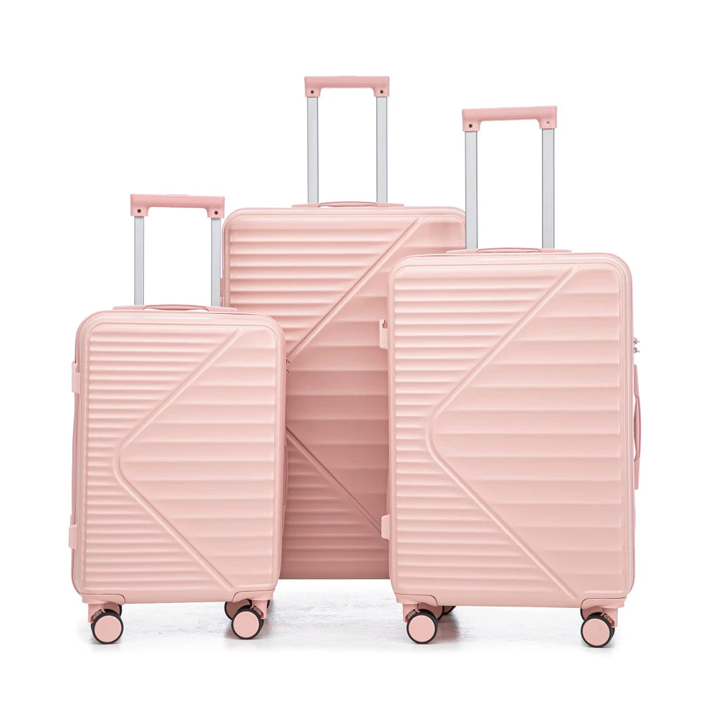 HIFINE TOURIST 20"/24"/28" 3 Pcs/set in ABS Spinner Wheel Luggage Carry on Suitcase Matching Color TSA Combination Lock