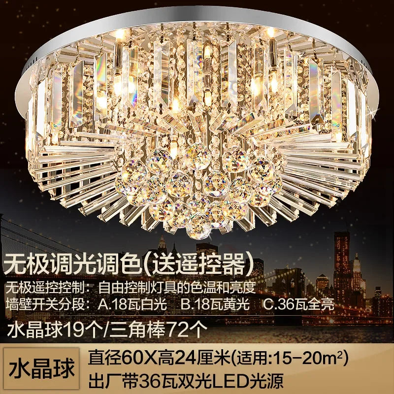 2025Crystal LED Ceiling Chandelier Living Room Decor Gold Lustre Luxury Lighting Dining Bedroom Island Light Indoor Ceiling Lamp