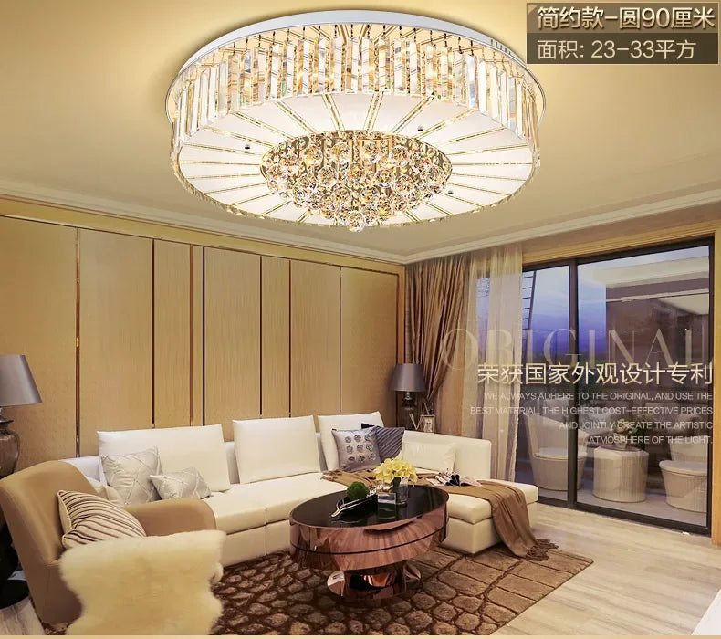 2025Crystal LED Ceiling Chandelier Living Room Decor Gold Lustre Luxury Lighting Dining Bedroom Island Light Indoor Ceiling Lamp