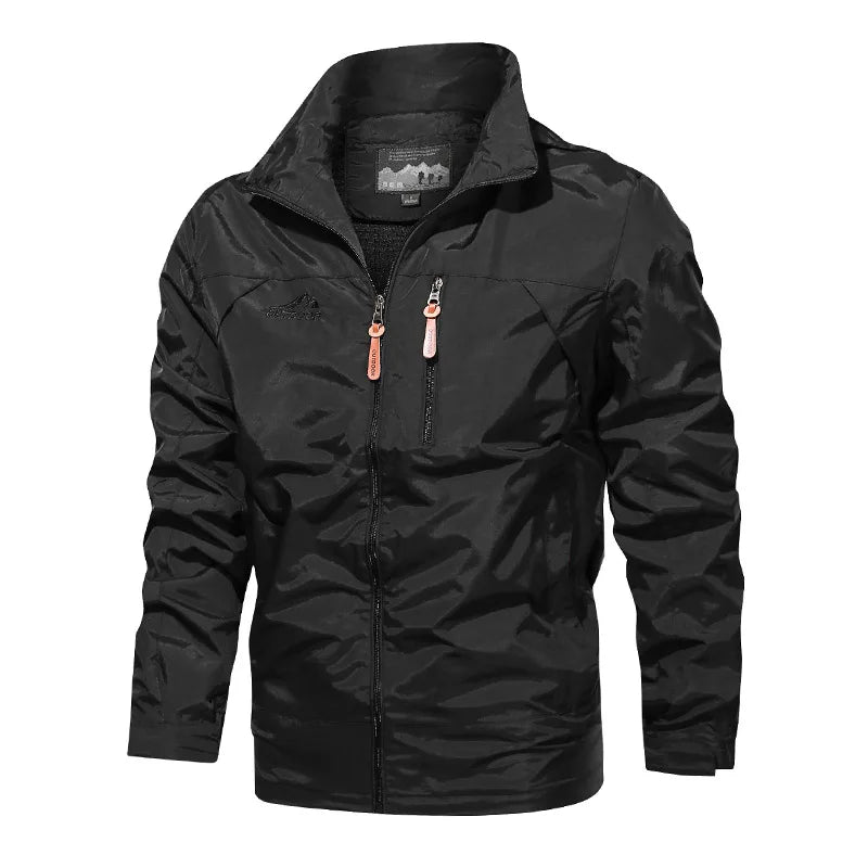 Men's Sports Jacket Men's 2025 Spring and Autumn New Solid Color Casual Windproof and Waterproof Jacket Winter Jacket