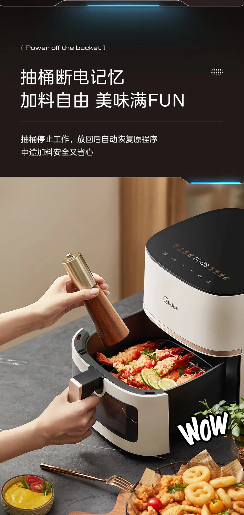 Large Capacity Air Fryer for Household Use Modern Kitchen Appliance Electric Cooking Machine with No Flip Visual Feature