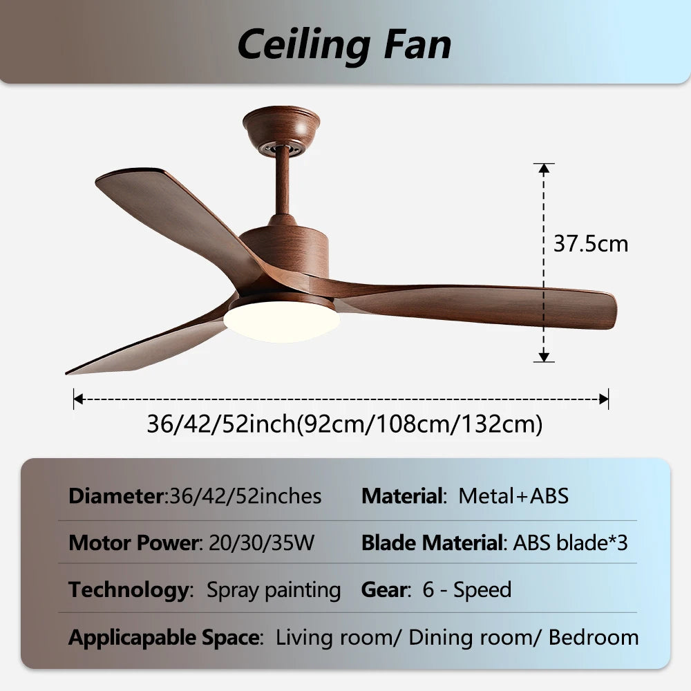 Modern Nordic Led Ceiling Fans with Lights Home Decoration Strong Wind with Focus Lamps for Kitchen Living Dining Room With Fan