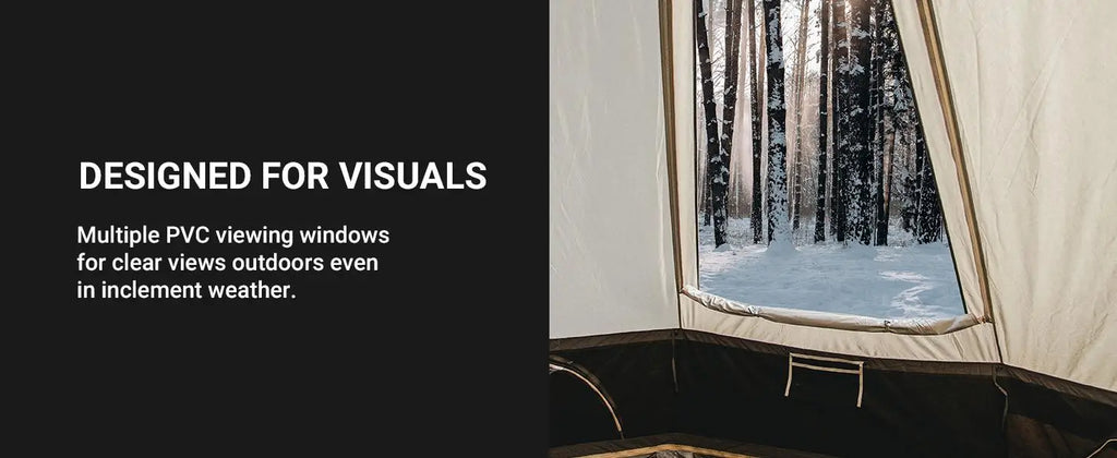 YC-Canvas Bell Yurt Tents, 4 Seasons Large Waterproof & Windproof Luxury Glamping Tent w/Stove Jack for Family Outdoor Camping,