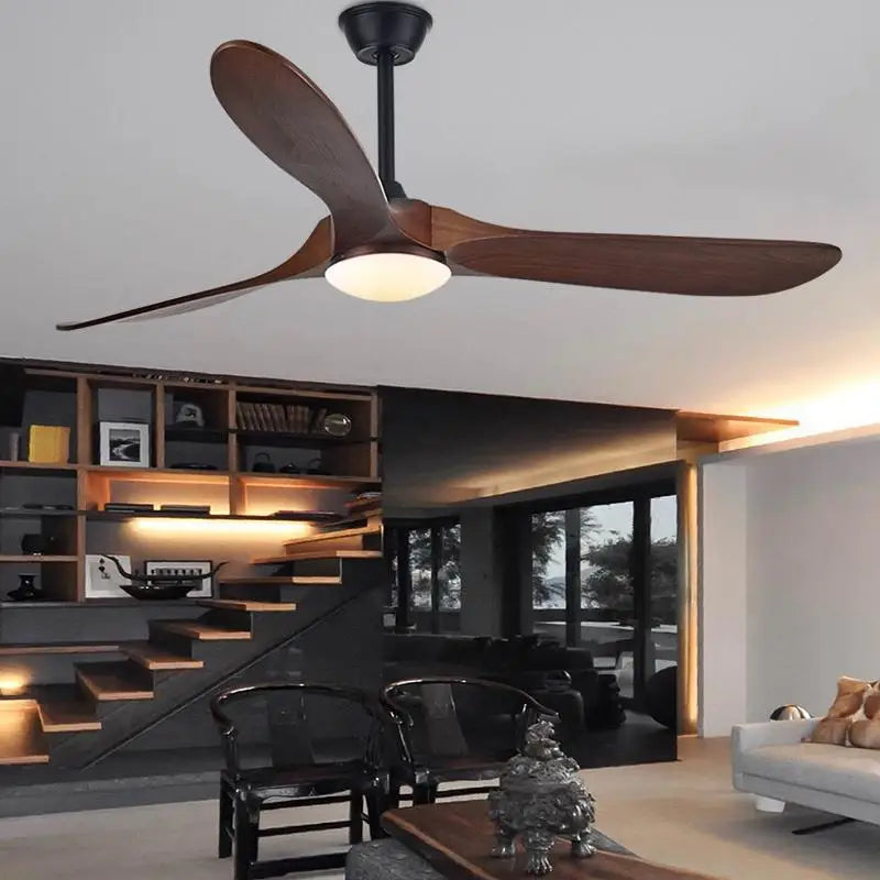 88 Inch Large Ceiling Fan With Remote Control DC Motor Reverse Wood Blades Fans Lighting High Quanlity Design Wooden Fans Light