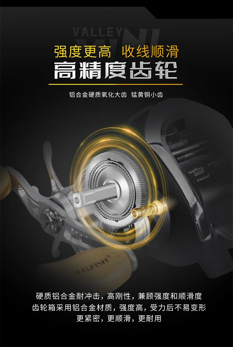 ERYU Mini 2025 Aluminum Alloy Baitcasting Reel with Magnetic Brake and 9+1 Bearings for Lure Fishing