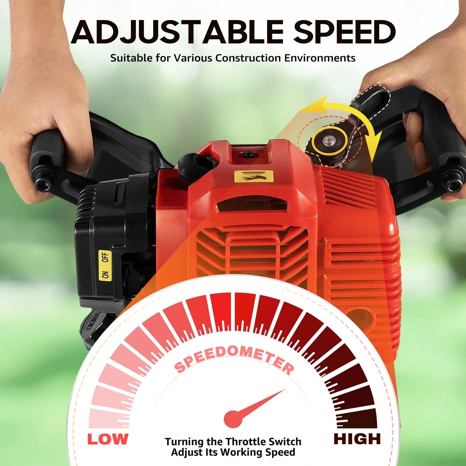 Gasoline Powered Tree Digger Machine | 2-Stroke Single Cylinder Engine | Adjustable Speed & High Safety | for Garden Landscaping