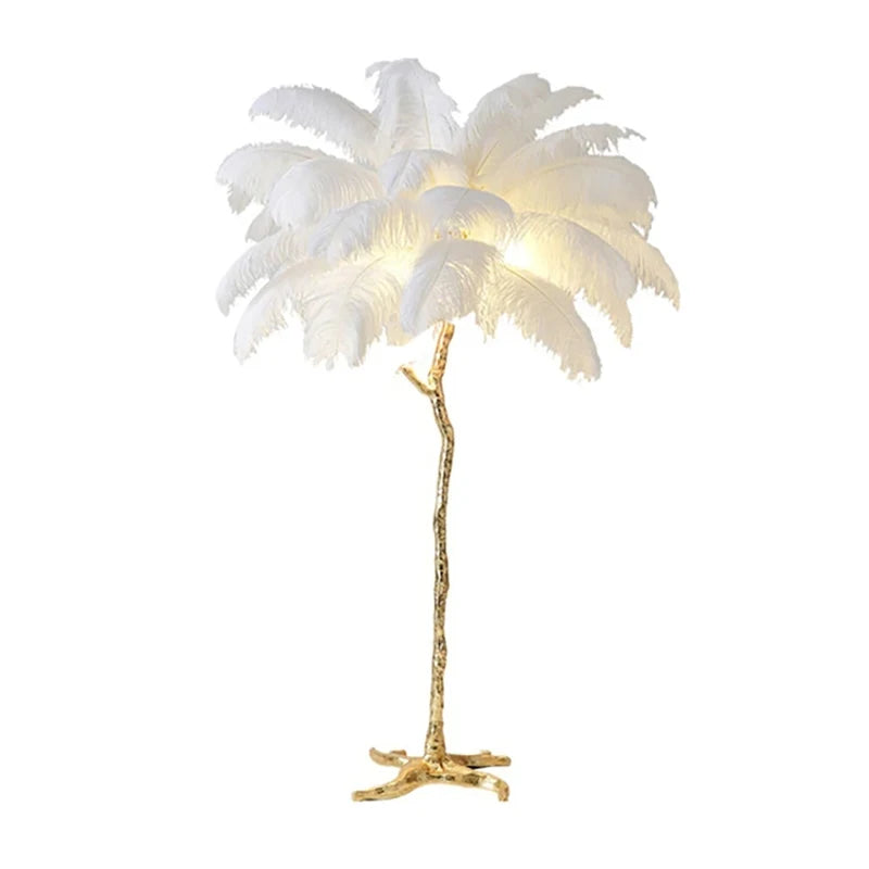 Modern Luxury Feather Floor Standing Lamp Living Room Sofa Background Wall Bedroom Bedside Light Home Deco Floor Lamp Mood Light