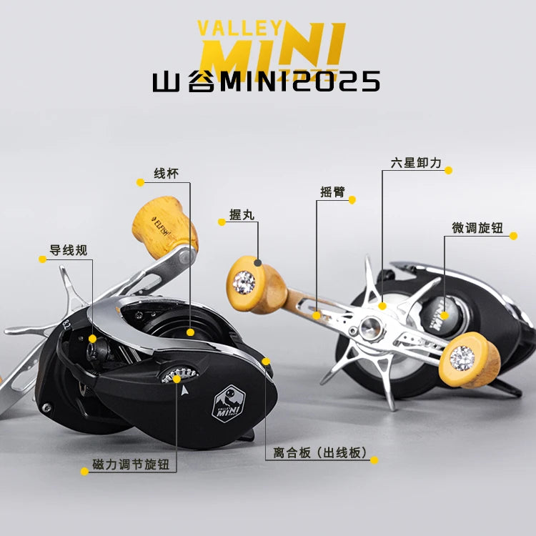 ERYU Mini 2025 Aluminum Alloy Baitcasting Reel with Magnetic Brake and 9+1 Bearings for Lure Fishing