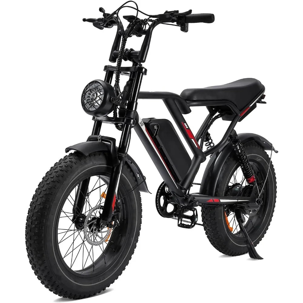 Outdoor Tools/Electric Bike for Adult,1000/3000W 20"Fat Tire 48V 17.5/25AH Removable Battery,Max 50/70 Miles Electric Motorcycle