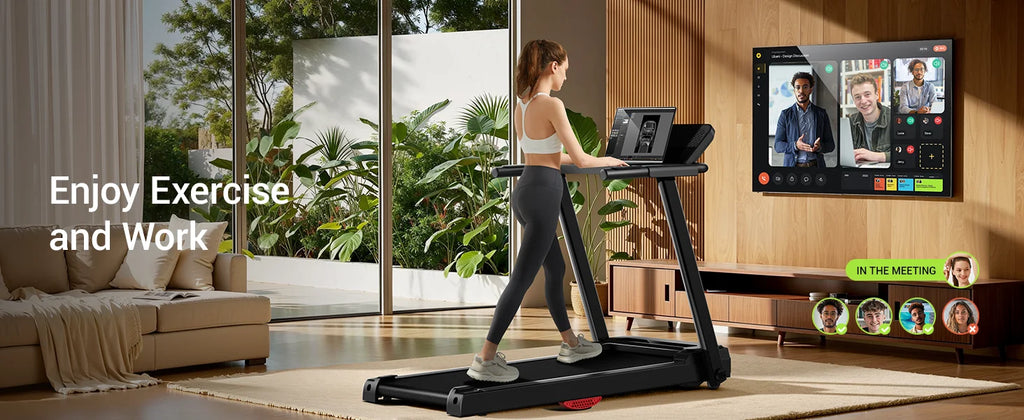 3.0HP Brushless Foldable Home Treadmill | 300LB Capacity | HR Monitor & Dual Shock Absorption | Cup/Phone Holder | Quiet Design