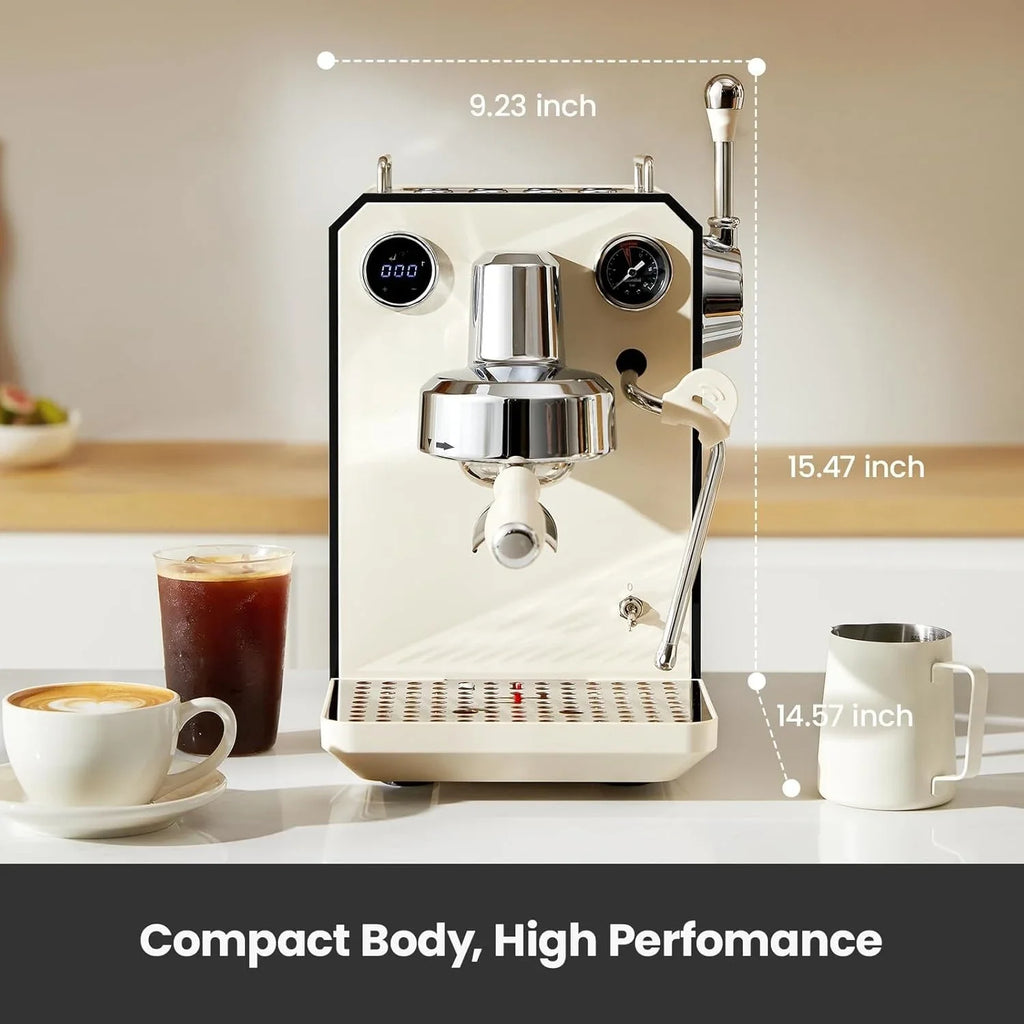 Espresso Machine, 15 Bar Professional Semi-Automatic Espresso Maker with Milk Frother Steam Wand, 57oz Removable Water Tank