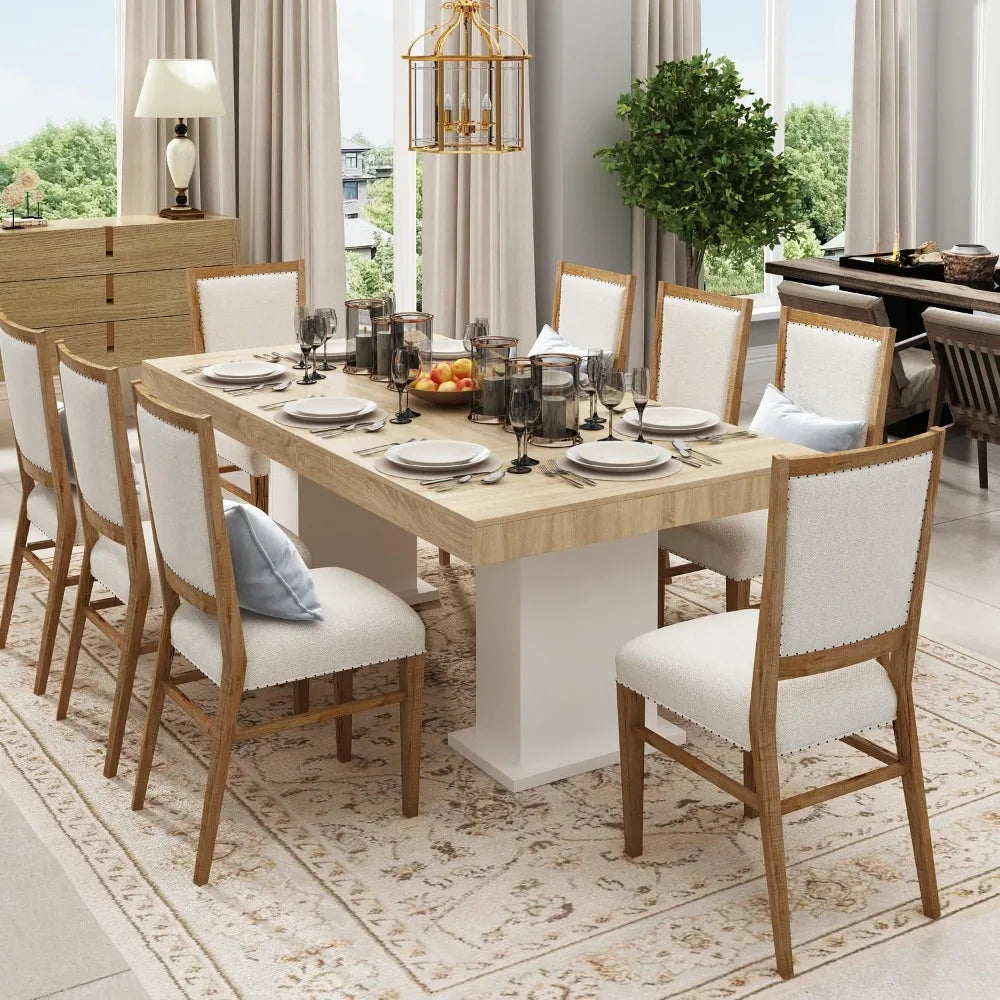 Dining Table for 4-8 People, Large Dinner Table, 78.7” Rectangular Kitchen Dining Table, Modern Dining Room Table, for Dining Ro