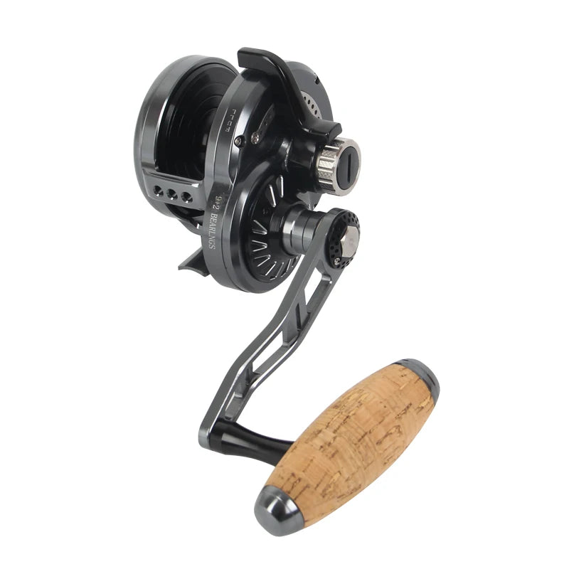 Metal High Quality Boat Fishing Reel Saltwater Max Drag 30Kg 9+2Bb Cork Handle Overhead Slow Jigging Fishing Reel